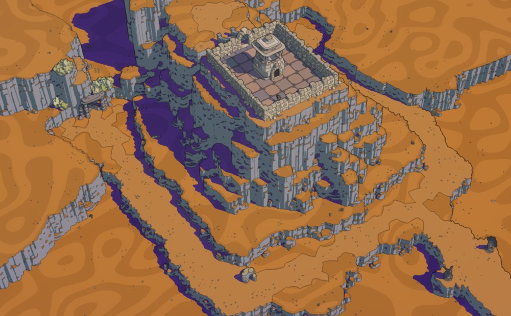 A small ruin on top of a cliff. A small ruin on top of a cliff.